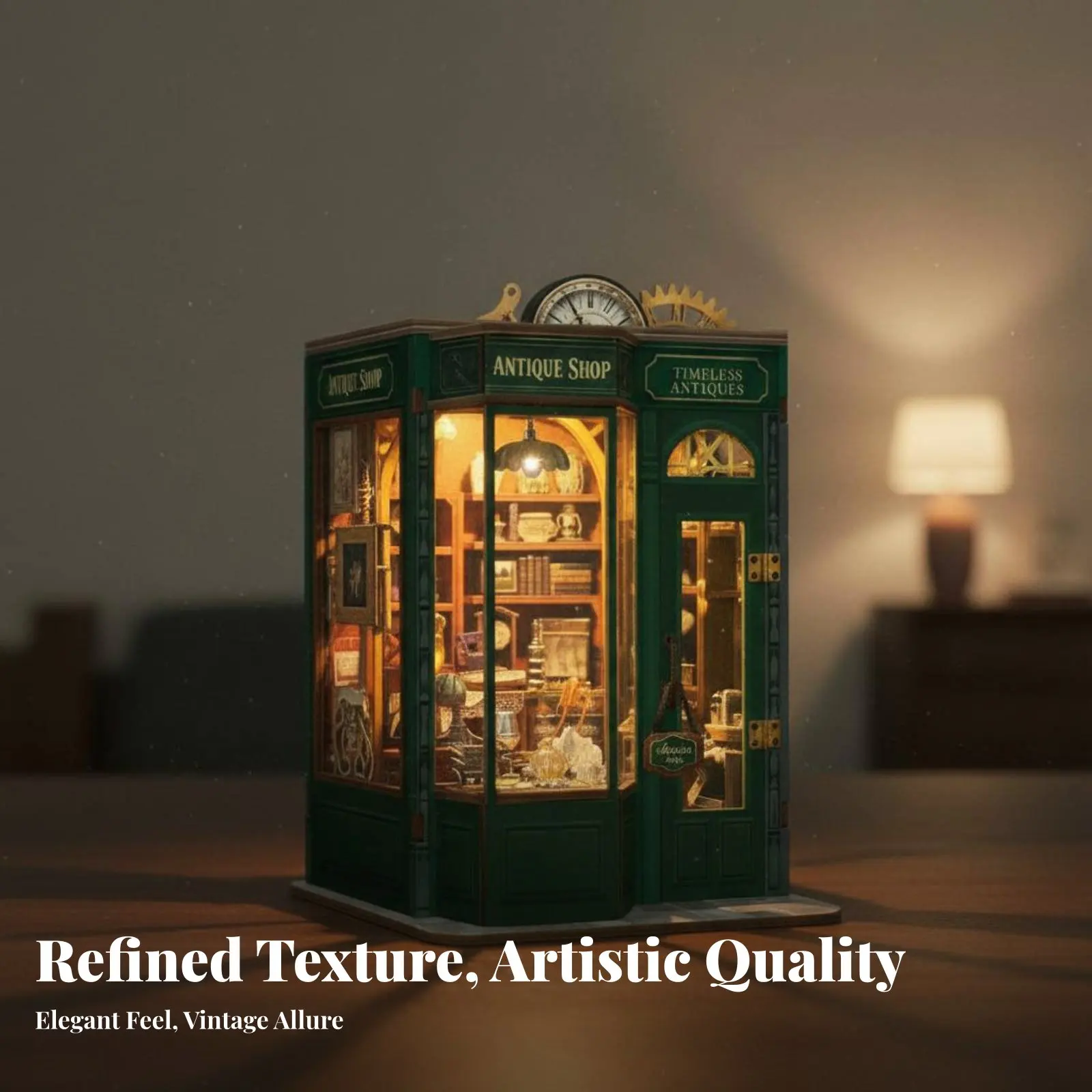 

Набор для сборки книжного уголка DIY в винтажном стиле, предварительно вырезанные детали, деревянный вставной элемент для полки, комплект для сборки, с подсветкой