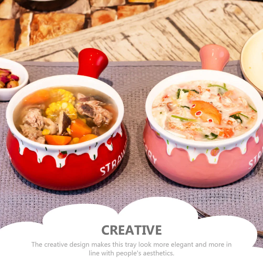 

Ceramic Soup Bowl Deep Design Handheld Multi-Use Baking Bowl for French Onion Soup Lobster Bisque Oatmeal Household Kitchen