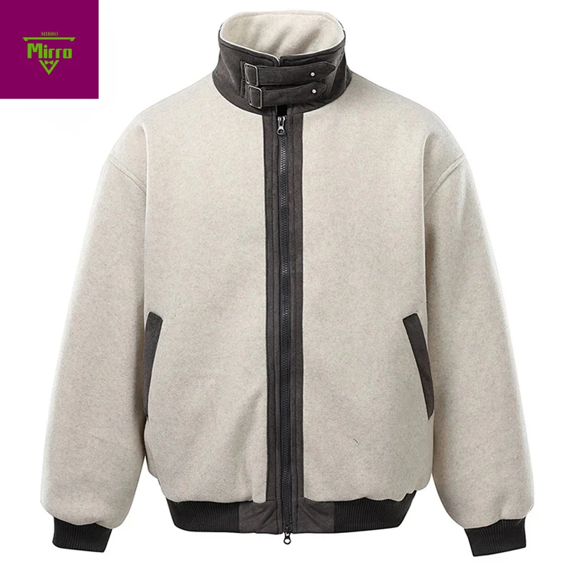 

2025 Men Winter Jackets Warm Parkas Coats Vintage Stand Collar Padded Jackets Outwear