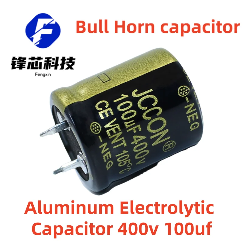 

(2pcs) 400v 100uf 22x25MM Black Gold Bull Horn Aluminum Electrolytic Capacitor