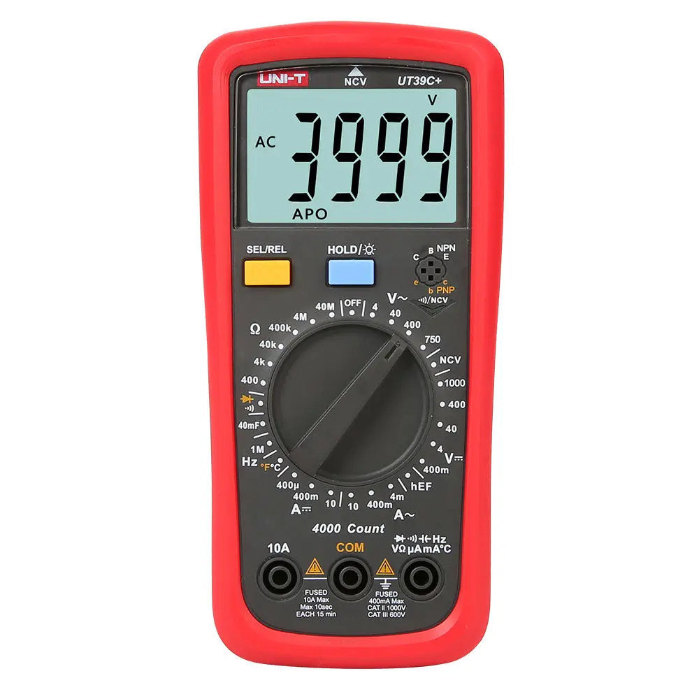 

UNI-T UT39C plus Industrial multimeter Digital display fully automatic AC and DC 1000V UT39E plus Portable palm-size meter