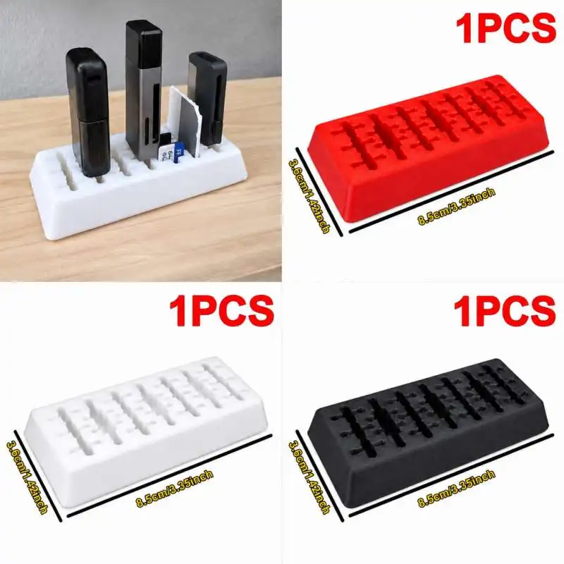 Desk USB And SD Card Storage Box Portable Memory Card Holder Flash Drive Organizer For Workspace