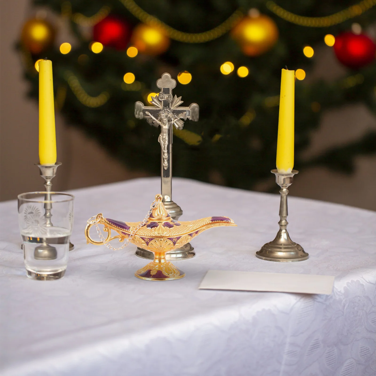 

Classic Decor Vintage Zinc Alloy Vintage Charm Elegant Curves Floral Pattern Home Desktop Decoration