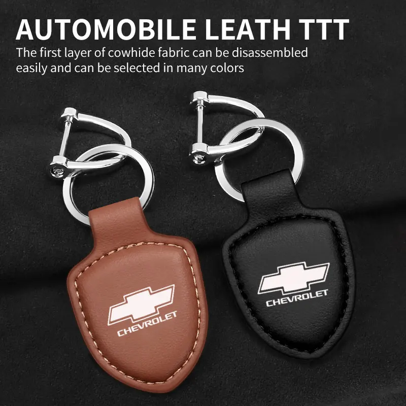 Auto Schild Leder Schlüsselanhänger Schlüsselanhänger Anhänger Halter Geschenk für Chevrolet Zubehör