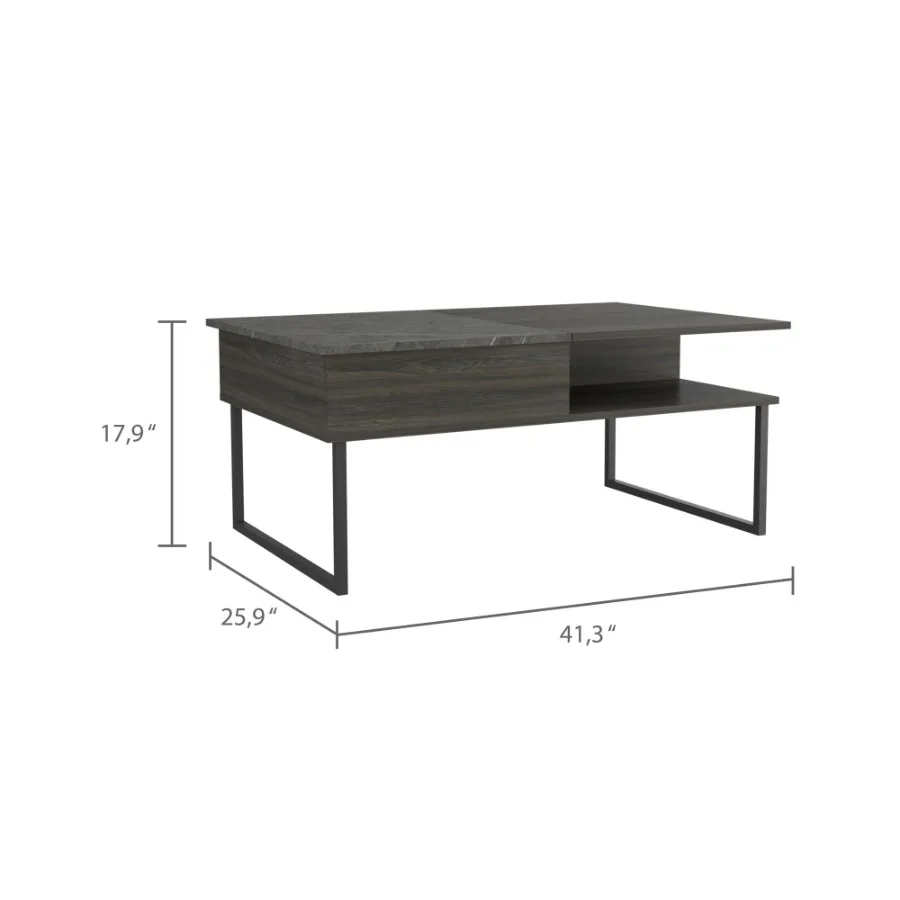 Table basse relevable Atlanta, une étagère