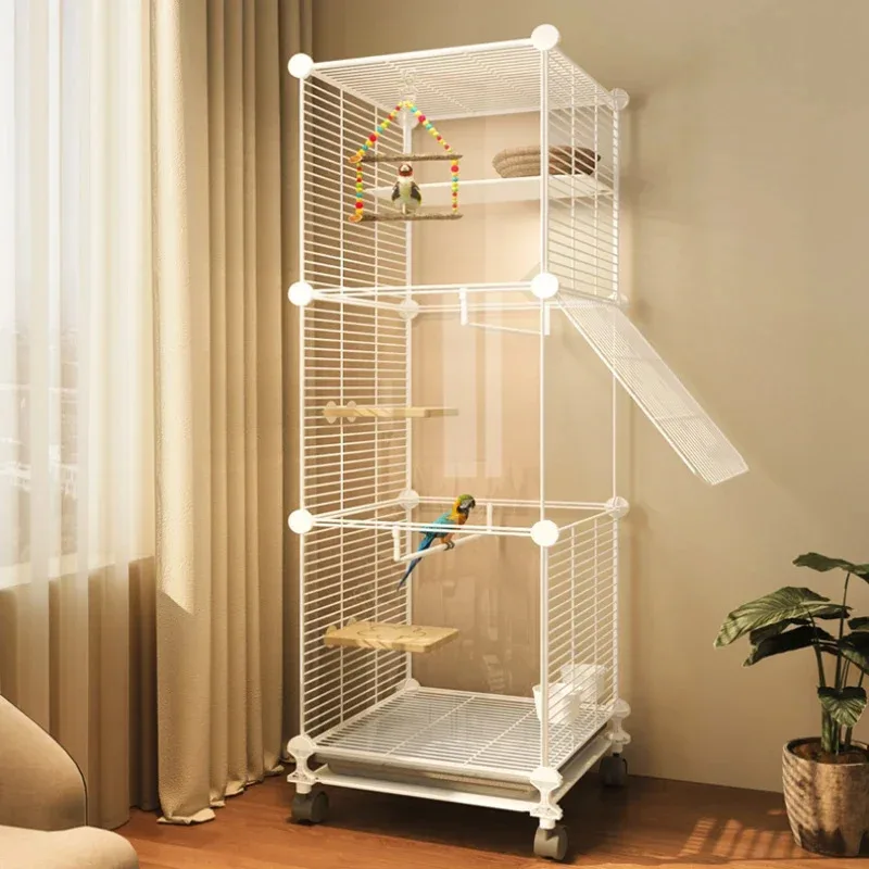 Clear Loungefly Bird Cage Large Pigeon Cockatiel Accessories Canari Bird Cage Parrot House Gaiola Para Passaros Furniture YN50BC