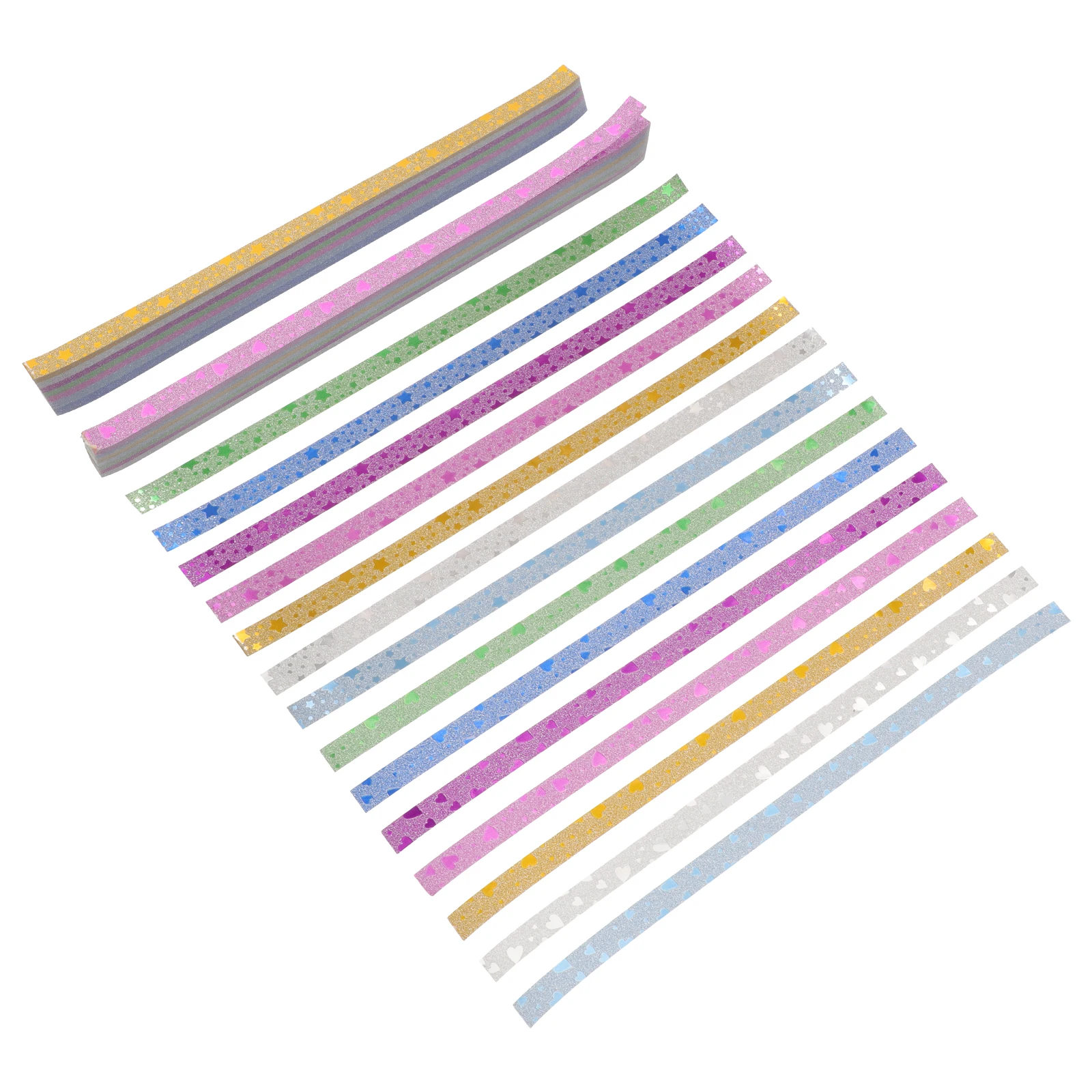 Papel de diamante intermitente, decoraciones de estrellas de Origami, 2 bolsas pequeñas de papel de Origami, tiras de brillo, papeles de colores, suministros para manualidades