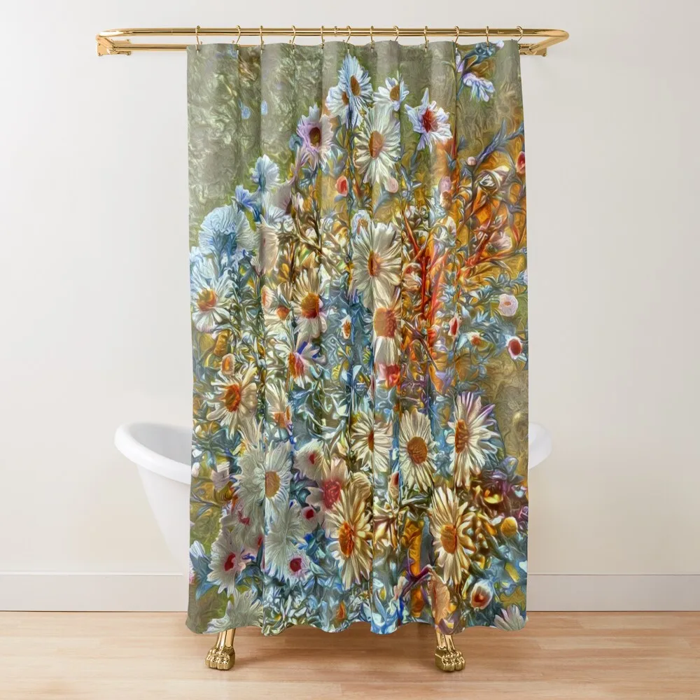 

Flowers Shower Curtain Waterproof Shower Bathroom Shower Waterproof Fabric Waterproof Curtain
