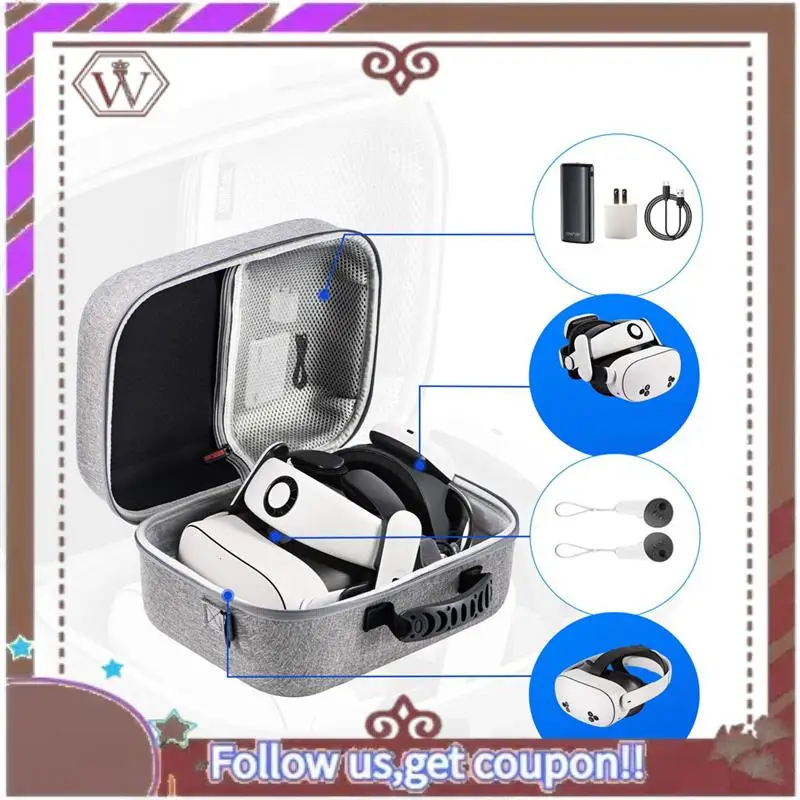 أحدث حقيبة حمل VR لـ Meta Quest 3S مقاومة للصدمات نظارات الواقع الافتراضي حقيبة سفر لملحقات Quest 3S VR