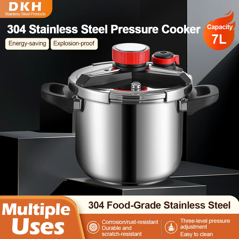 Fenghui 7L Household 304 Stainless Steel Pressure Cooker CE Certified Explosion-Proof 3 Pressure Levels Adjustable Energy-Saving