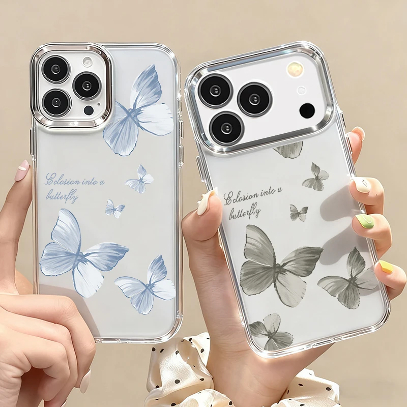 آيفون 17 برو ماكس حافظة تصفيح عدسة التطريز فراشة نمط غطاء ناعم ل فوندا آيفون 16 15 14 برو ماكس 13 12 11 الهواء #4