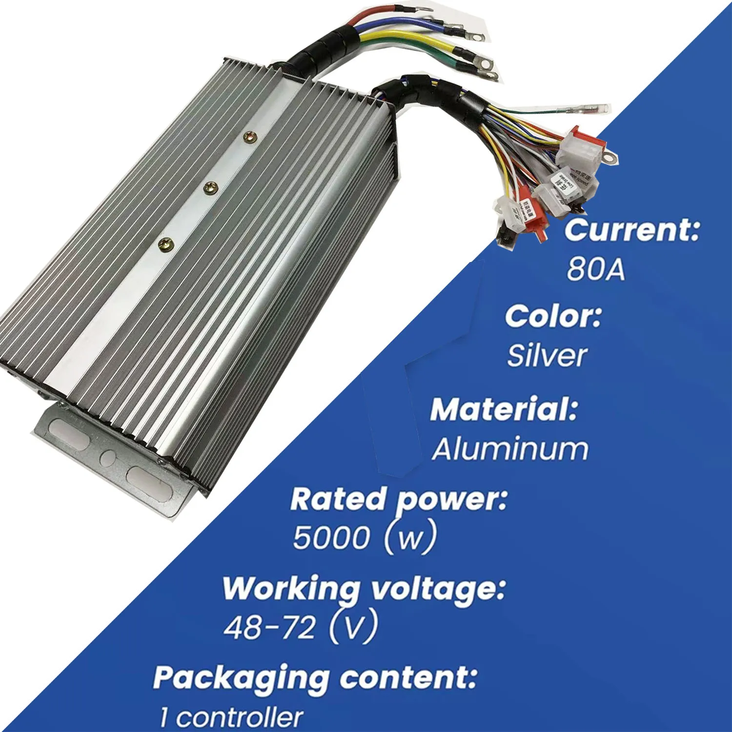 

Контроллер электрического велосипеда 36 В 48 В 72 В 84 В 1000 Вт 1500 Вт 2000 Вт 2500 Вт 3000 Вт 5000 Вт 60-80A Контроллер Triciclo FOC для электронного скутера