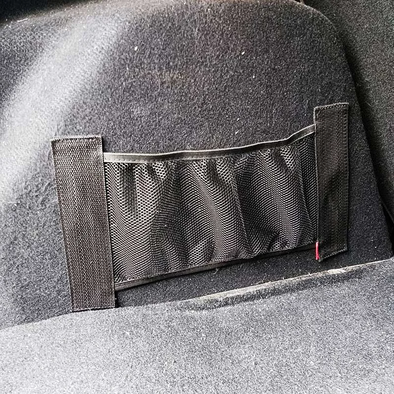 Red de almacenamiento de cuerda elástica para maletero trasero de coche, extintor de herramientas, organizador Interior, bolsa de malla, correas fijas, accesorios