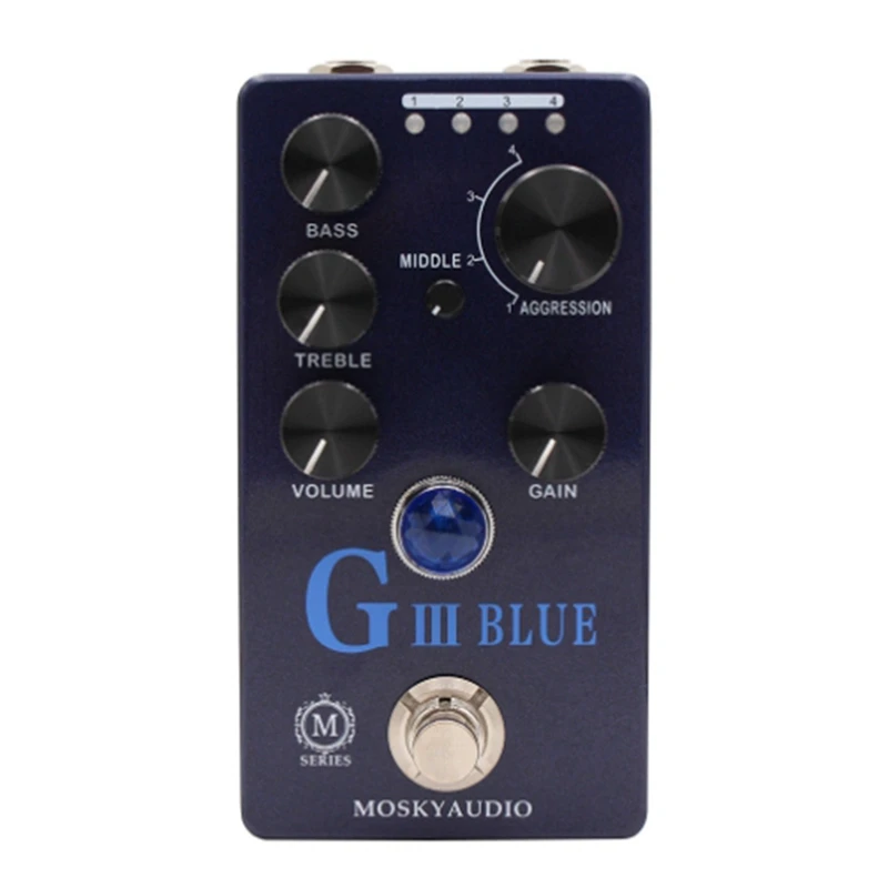 RISE-MOSKY Audio G III BLUE Purple Channel Preamp/Overdrive/Distortion Pedal Guitar Bass Effect Pedal & Four Models With True By