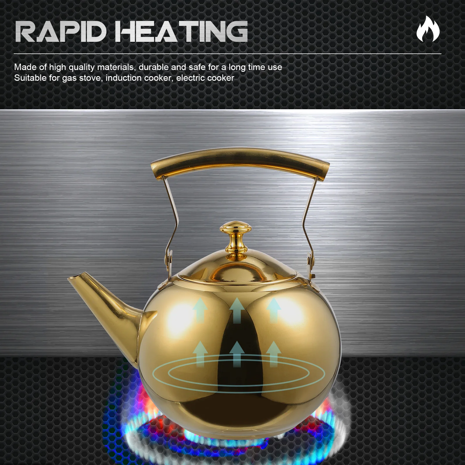 

1Pcs Stainless Steel Stove Teapot 1L Easy Grip Handle with Filter Strainer for Hot Water Tea Brewing Kettle for Gas Stove