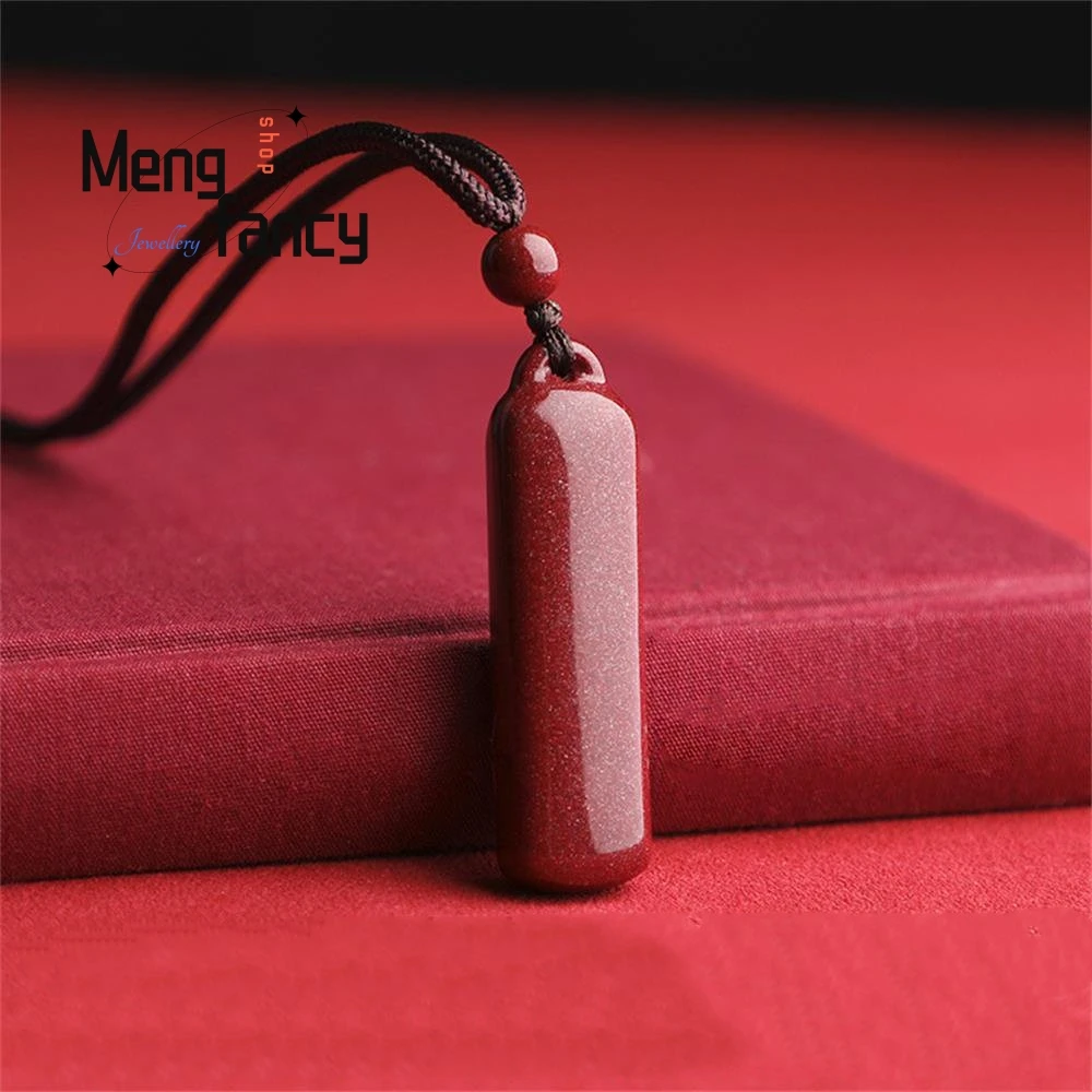 Cinnabar Purple Gold Sand Peaceful Nothing Natural Stone Pendant Jewelry Amulet Charms Fashion Men Women Necklace Holiday Gifts