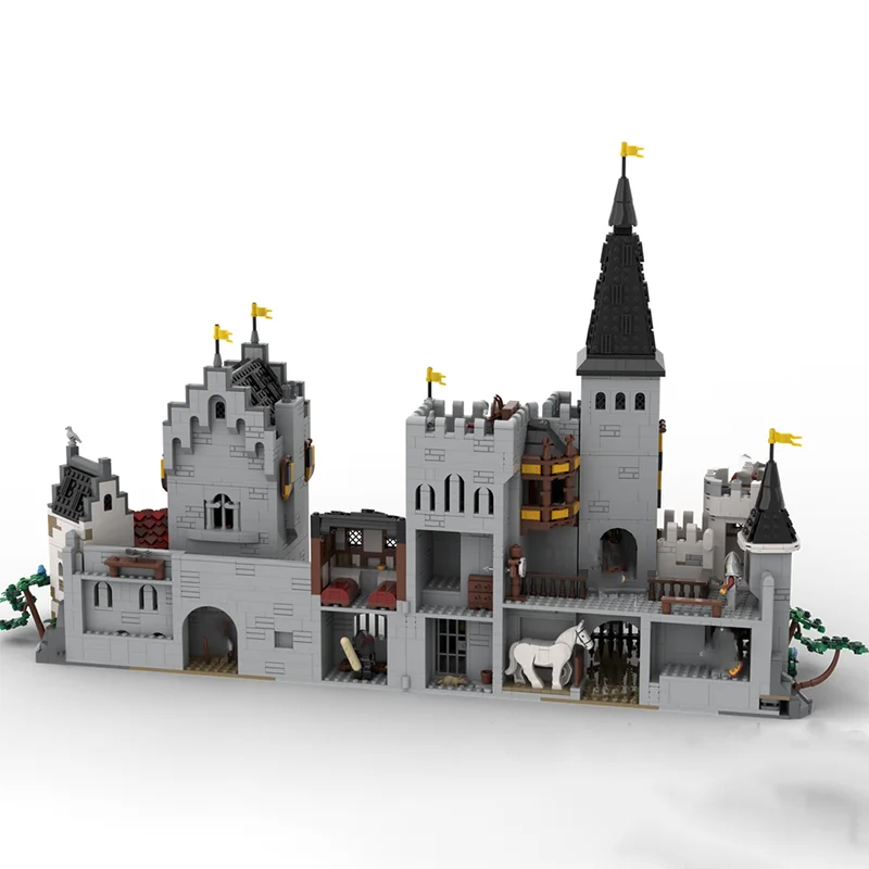 3934 MOC 中世の城建築：レイヴンズ・ネストモデル、DIY組み立てブロック玩具、子供の誕生日プレゼント。