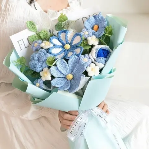 Regalo per la festa degli insegnanti, fiori di lana lavorati a mano, grande bouquet di fiori simulati, regalo di compleanno per gli insegnanti