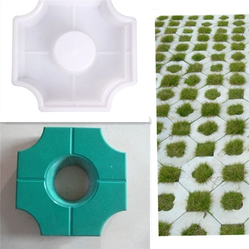 New Garden Path Walkway Pavement Making Mold Medium‑Hole Grass Planting Plastic Brick DIY Landscaping Construction Accessory