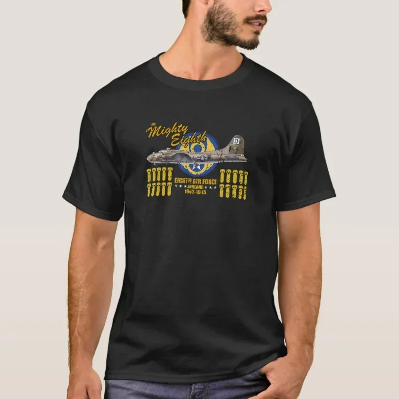 

WWII 8th Air Force B-17 Flying Fortress Bomber T-Shirt 100% Cotton O-Neck Summer Short Sleeve Casual Mens T-shirt Size S-3XL