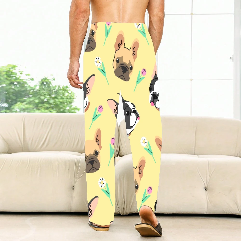 French Bulldog Pattern Cute Pajama Pants Mens Womens Lounge Pants Super Soft Unisex Sleep Pajama Bottoms with Pockets Drawstring