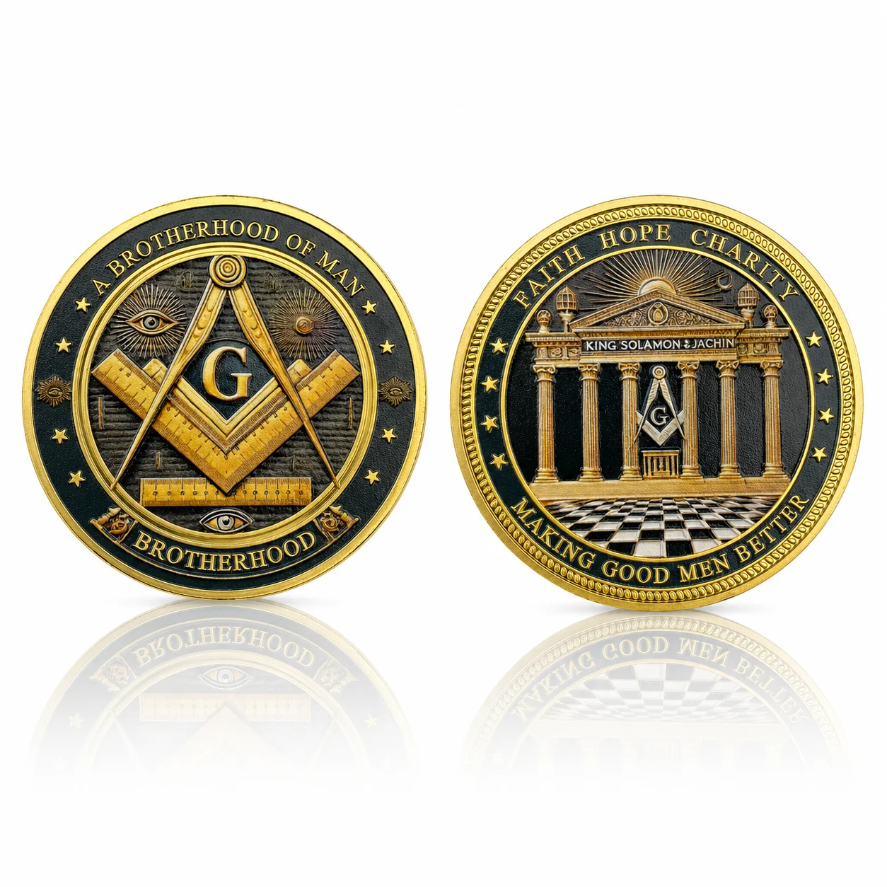 Masonic Freemasonry Silver Coin Collectibles Brotherhood The Eye of God Coin Making Good Men Better Commemorative Medal