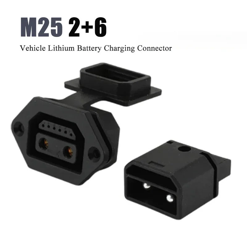 M25 2+6 Power Socket Electric Vehicle Lithium Battery Charging Butt Plug DCD02A-20F6 Male Female Connector Port Charging Socket