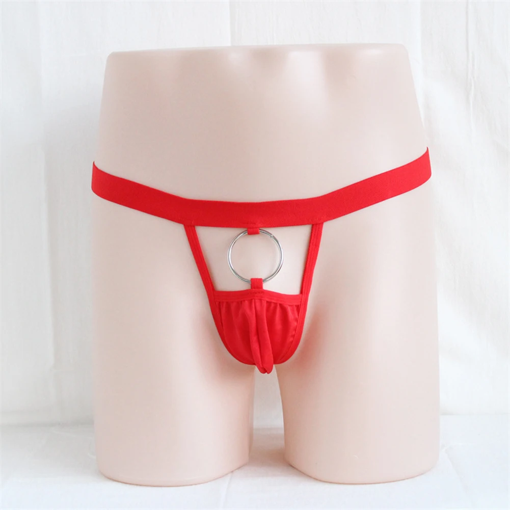 

Men O Ring Loop Hollowed Out Thong Briefs Crotchless Suspensory Jockstrap Underpants Open Butt G-String Erotic Underwear Bikini