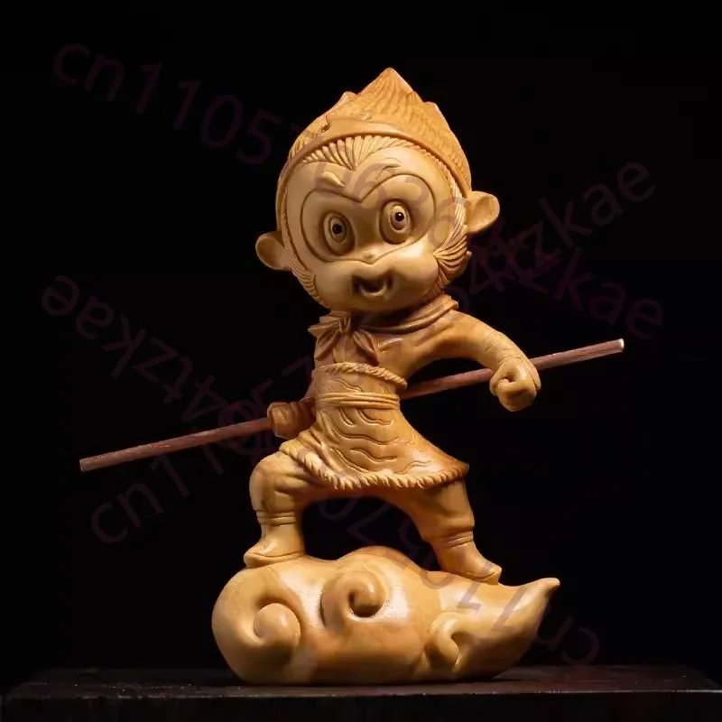 Huangyang wood creative solid wood living room decoration crafts, fighting against Buddha, Qi Tian, Da Sheng,  Sun Wukong