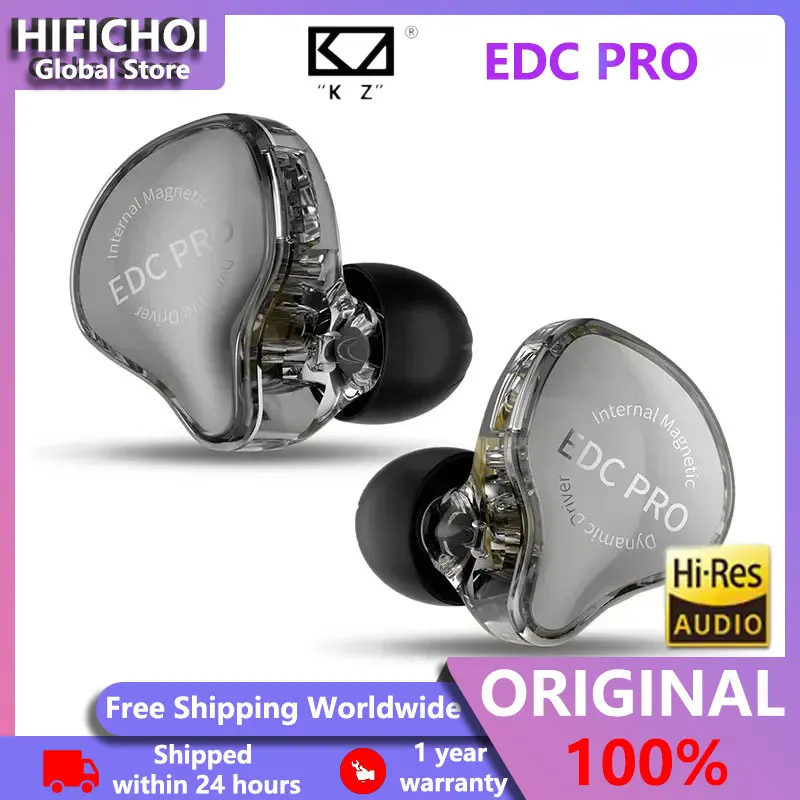 

KZ EDC PRO HIFI Wired Best In-ear Earphone Metal Large Dynamic Drivers IEMs Monitor Headphone with Detachable Audio Cable