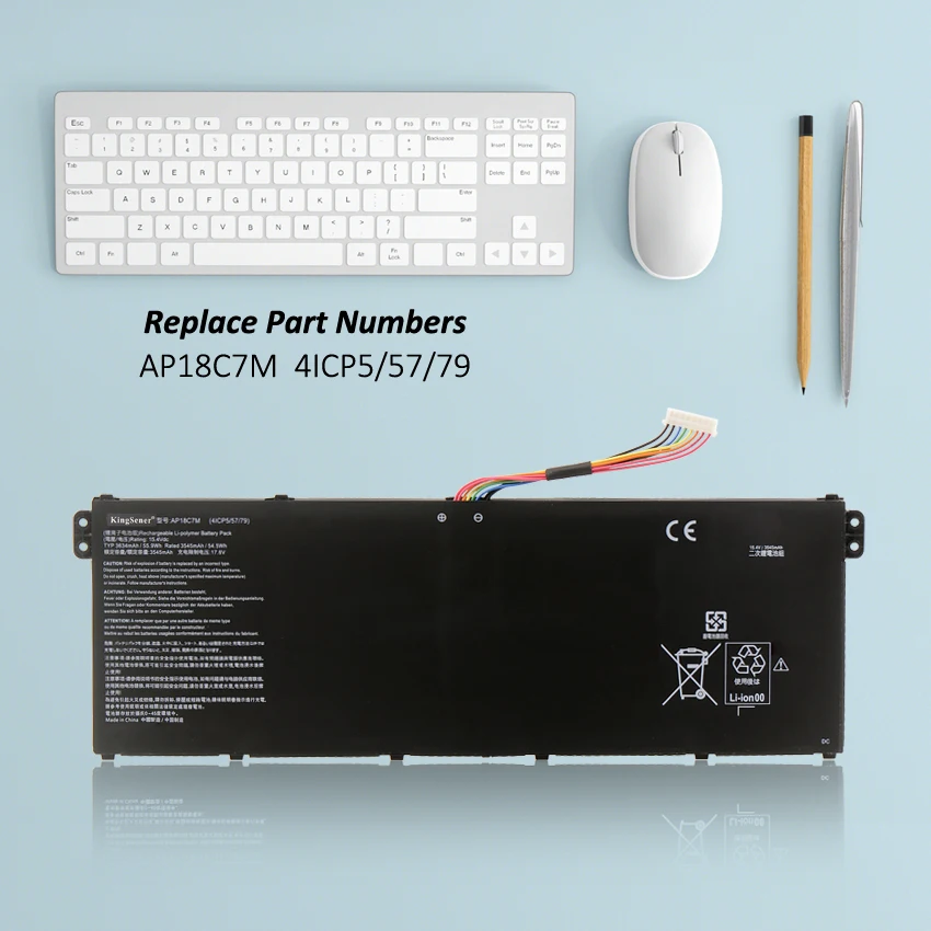 KingSener AP18C7M Laptop Battery For Acer Swift 5 SF514-54G SP513-54N SF313-52 Series 4ICP5/57/79 15.4V 55.9Wh 3634mAh