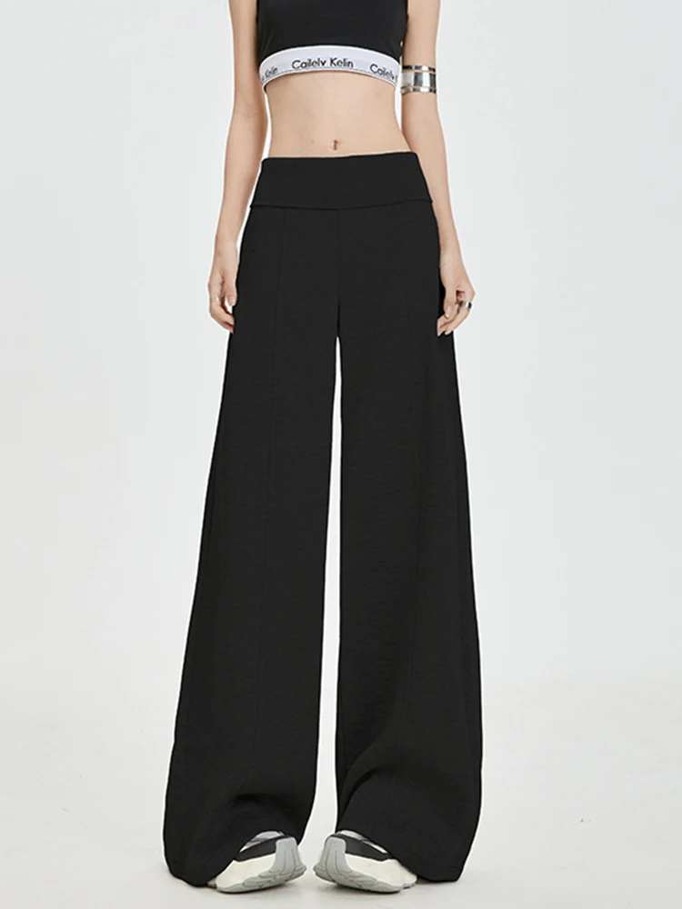 Wijde pijpen broek dames twee in één uitlopende taille ontwerp veelzijdige hot girl mode broek slim fit losse casual broek herfst