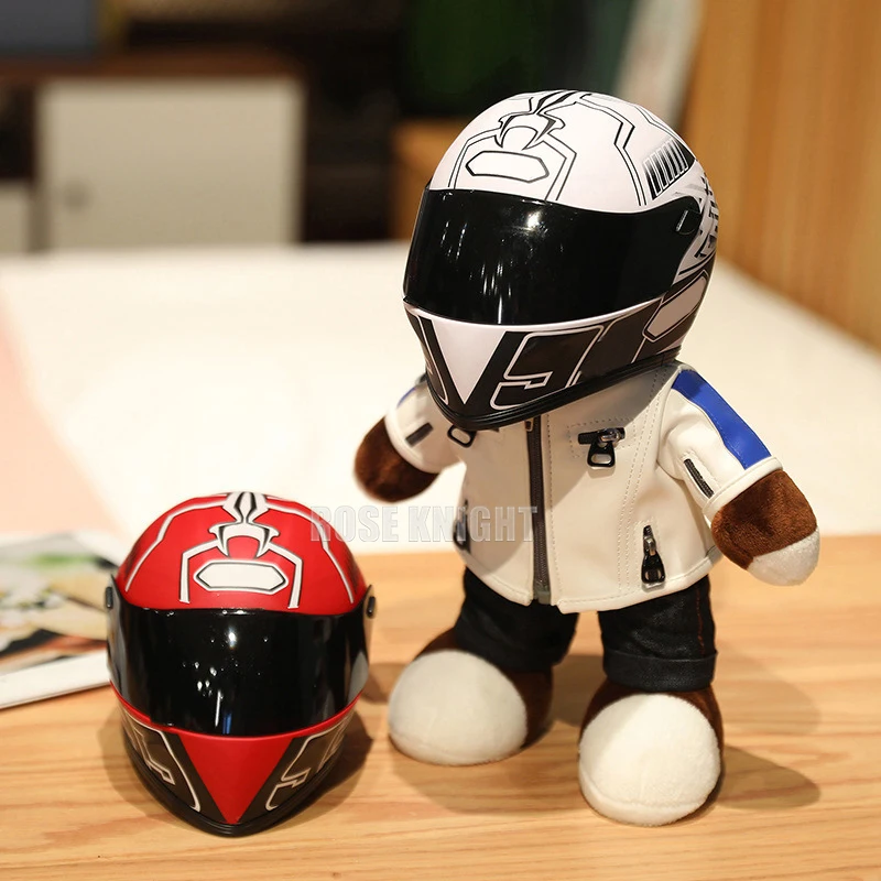 16CM Mini Motorcycle Helmet Toy Motorcycle Decoration Teddy Bear With Helmet Cute Motorcycle Decor Teddy Helmet Decor Accessorie