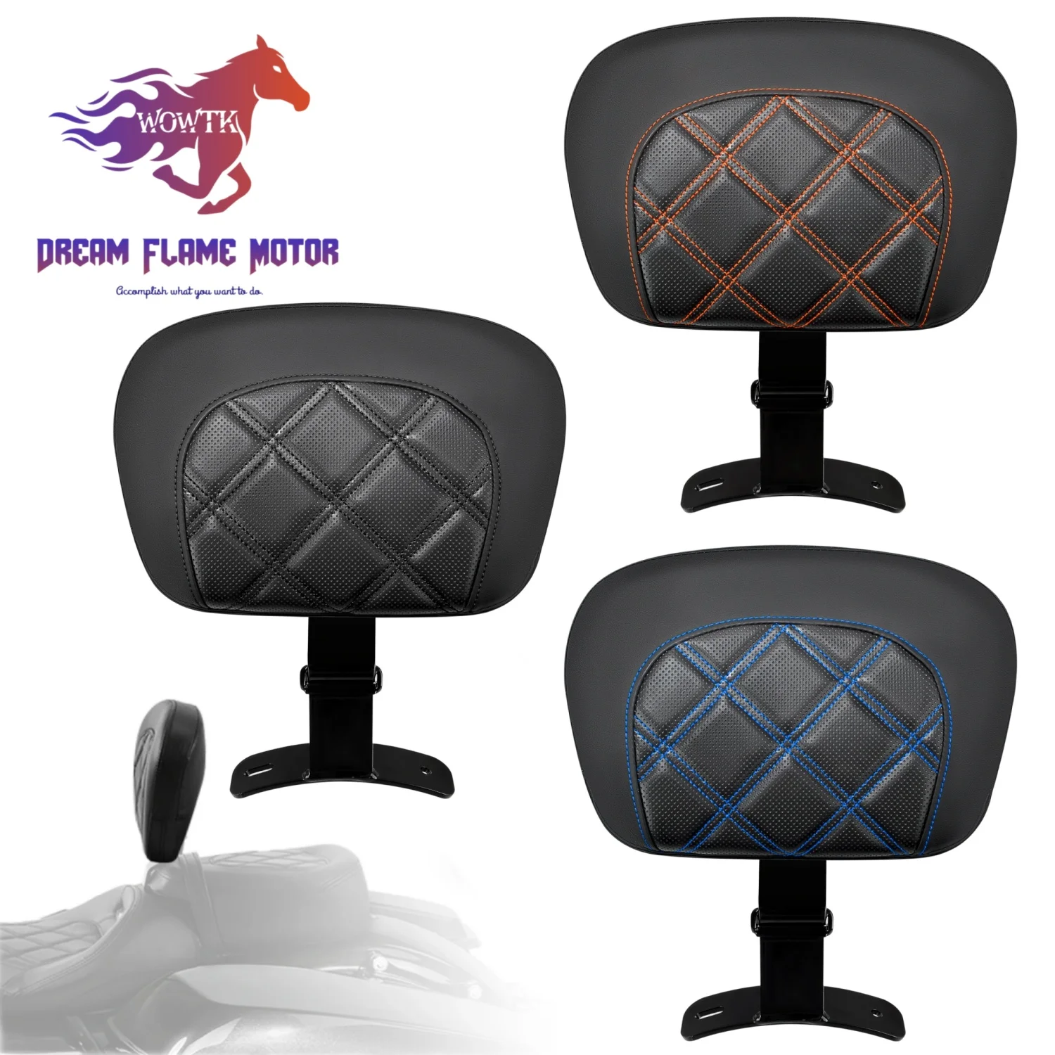 Motorcycle Solo Seat Back Support Rider Backrest Pad Kit For Harley Road King Classic Electra Street Glide Ultra Limited 2009-UP