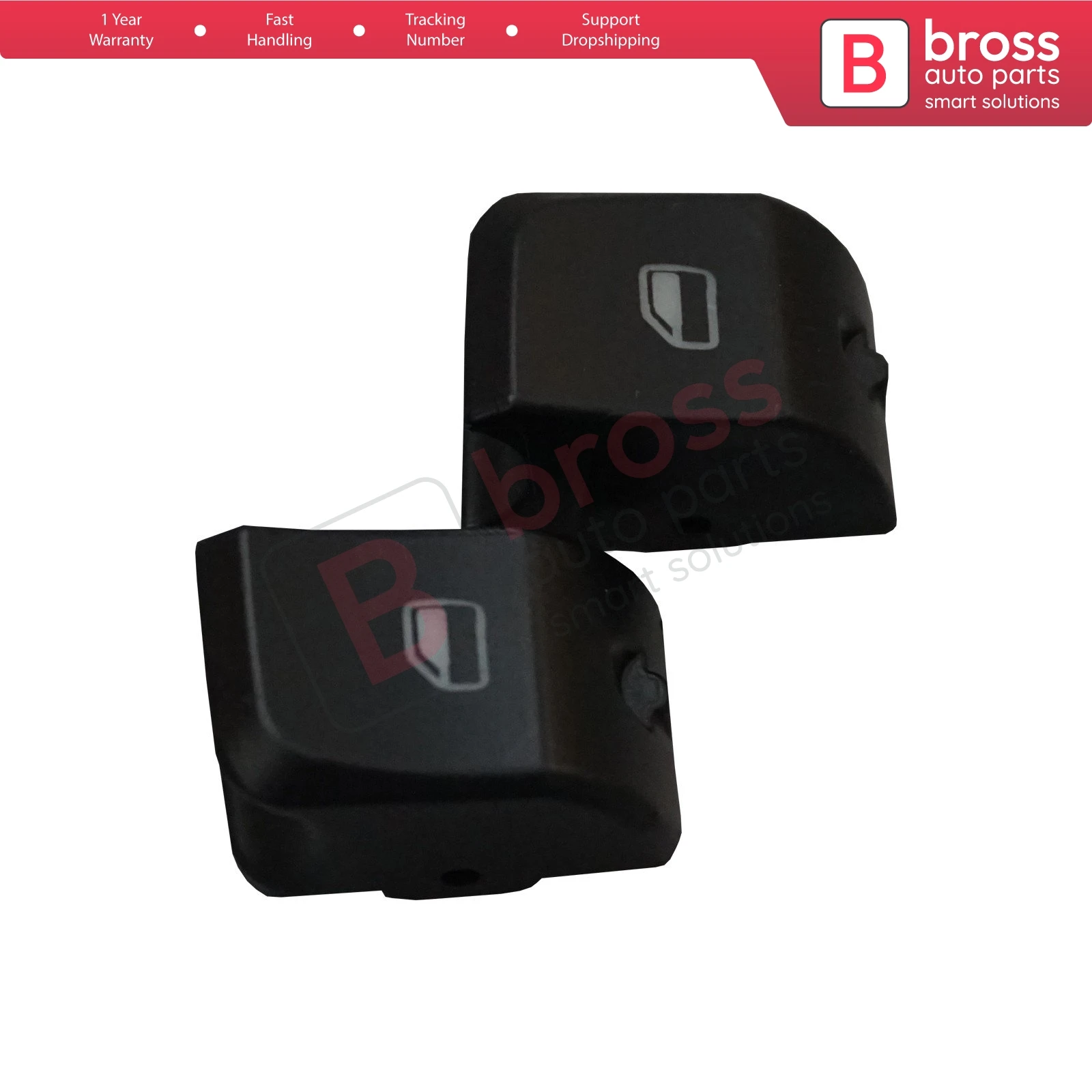 Bross Auto BDP676 2 Pieces Driver Master Control Panel Switch Button Cap Cover 8KD959851 For Audi A4 S4 B8 Q5 Audi A5 S5 MK1