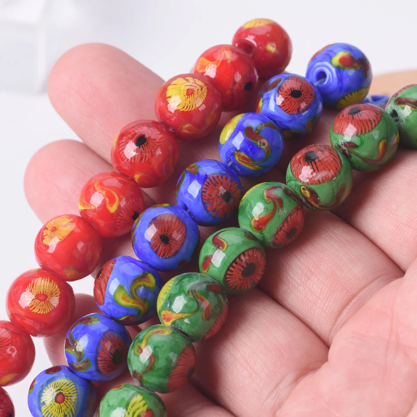 

5pcs Round 12mm Evil Eye Handmade Lampwork Glass Loose Beads For Jewelry Making DIY Crafts Findings Jewelry Accessories
