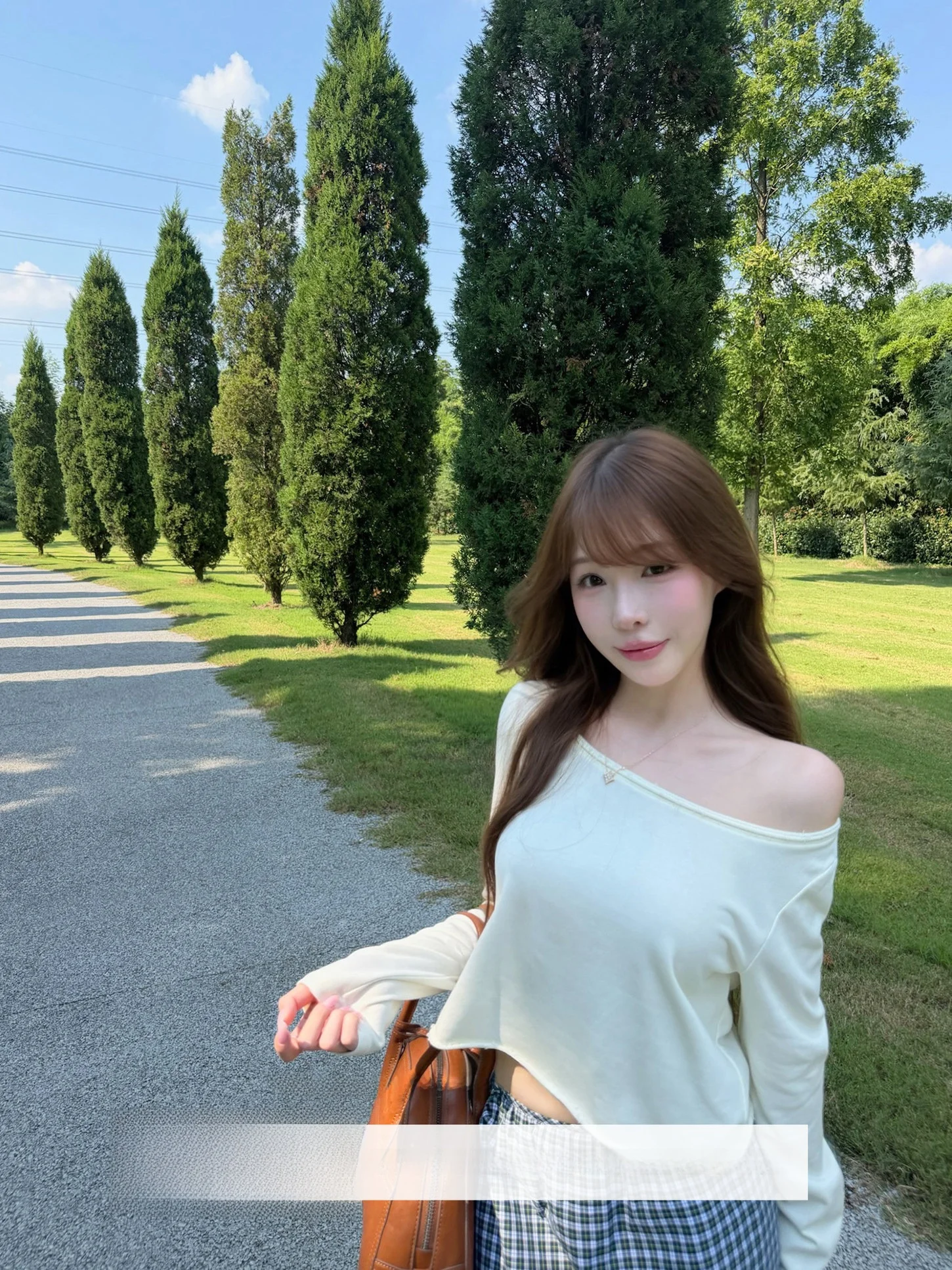 Lukira Women's round Neck Short Sleeve Long T-shirt Cotton Sensation Slant Shoulder Autumn Top Simple Style Flip  Versatile