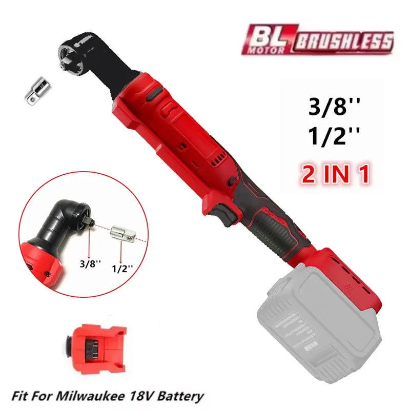 

Fit for Milwaukee 18V Battery 1200NM Brushless Electric Ratchet Wrench 3/8'' 1/2'' 2 in 1 Removal Screw Nut Driver Power Tools