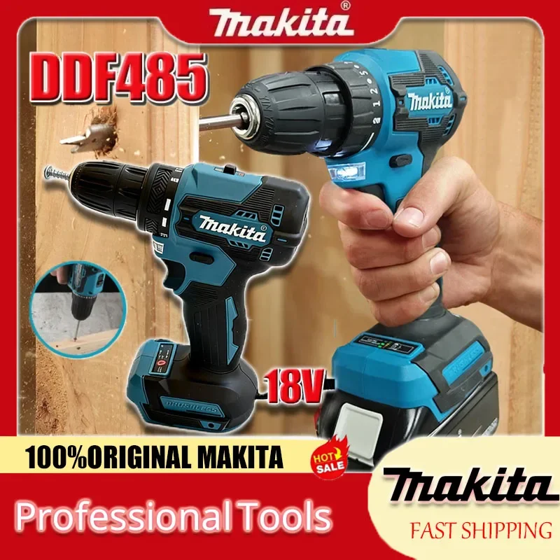 

Makita DDF485 Compact Cordless Hammer Drill 18V Rechargeable Brushless Electric Tool Variable Speed for Drilling And Hammering