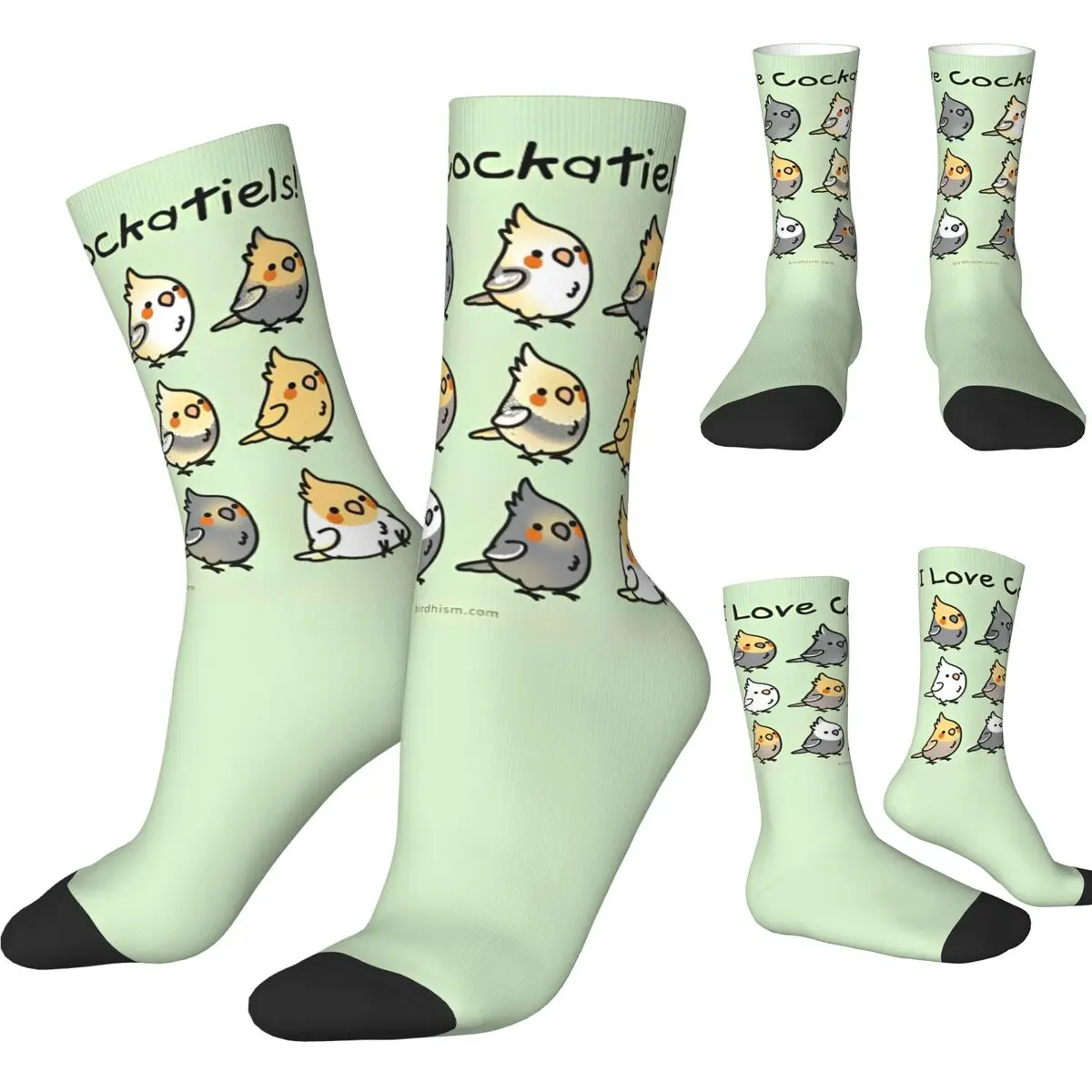 

Too Many Birds Cartoon Cockatoo (7) Socks Modern Stockings Autumn Anti Skid Men's Socks Soft Pattern Outdoor Socks