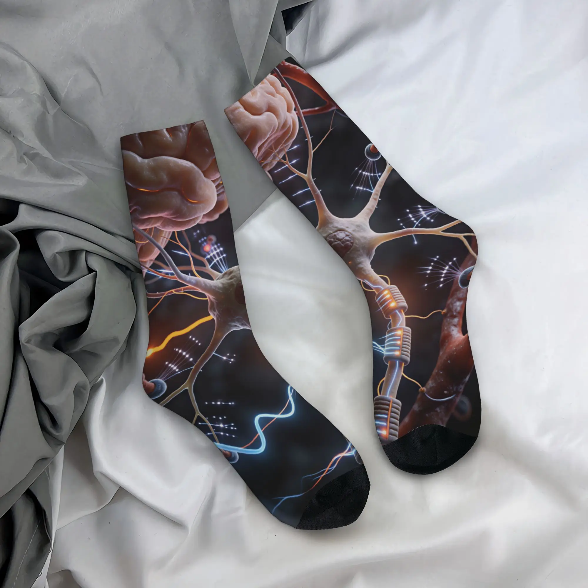 Neuro Brain Time! Let's Have Some Synapse Fun  Stockings Men  Socks Comfortable Modern Socks Autumn  Non-Slip Design Socks Gift