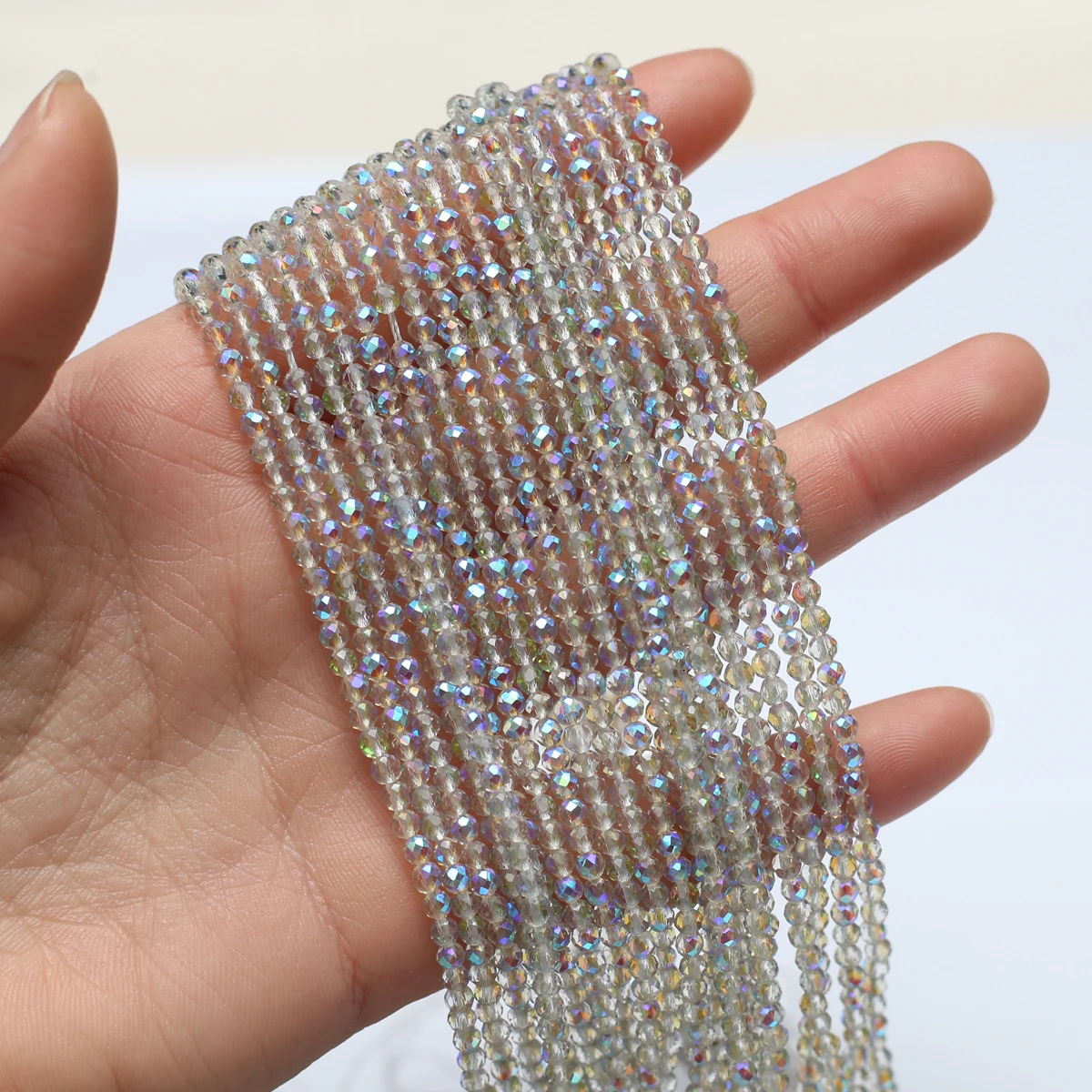 

Transparent Quartz Natural Stone Crystal Faceted Colored Plating Spinel Small Beads 3mm Jewelry Making DIY Necklace Bracelet 3mm