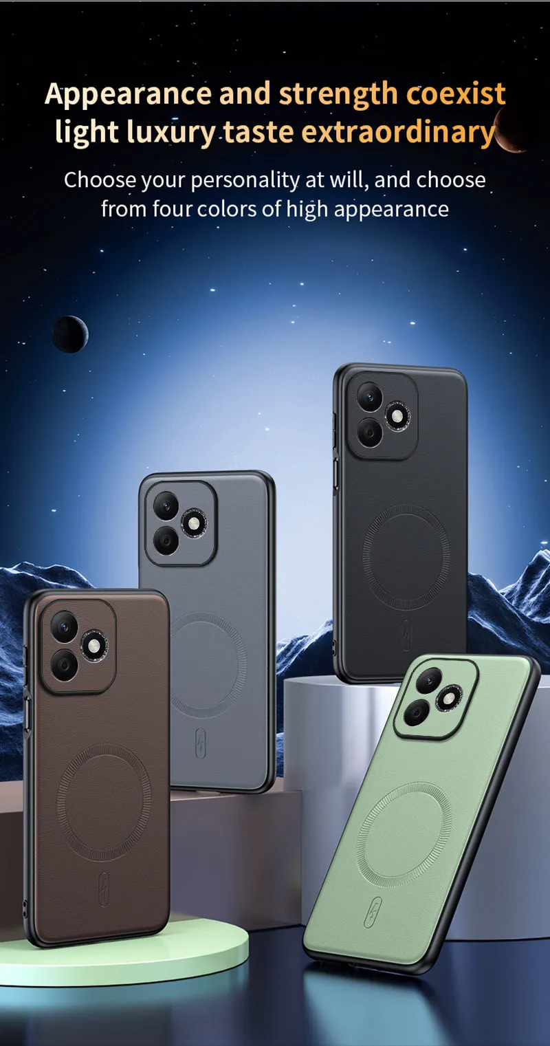 Für Honor 600 lite Hülle Magnetische Leder-Schutzhülle Anti-Fingerabdruck Rutschfeste PC+TPU Hülle Für Honor 600 lite – Detail 7