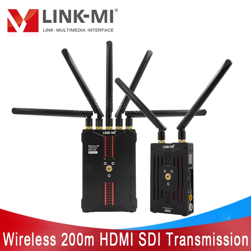 Transmisor y receptor HDMI Wieless 200M SDI, compatible con HDMI LINK-MI, 3G-SDI, sistema de enlace de vídeo HD para transmisión en vivo