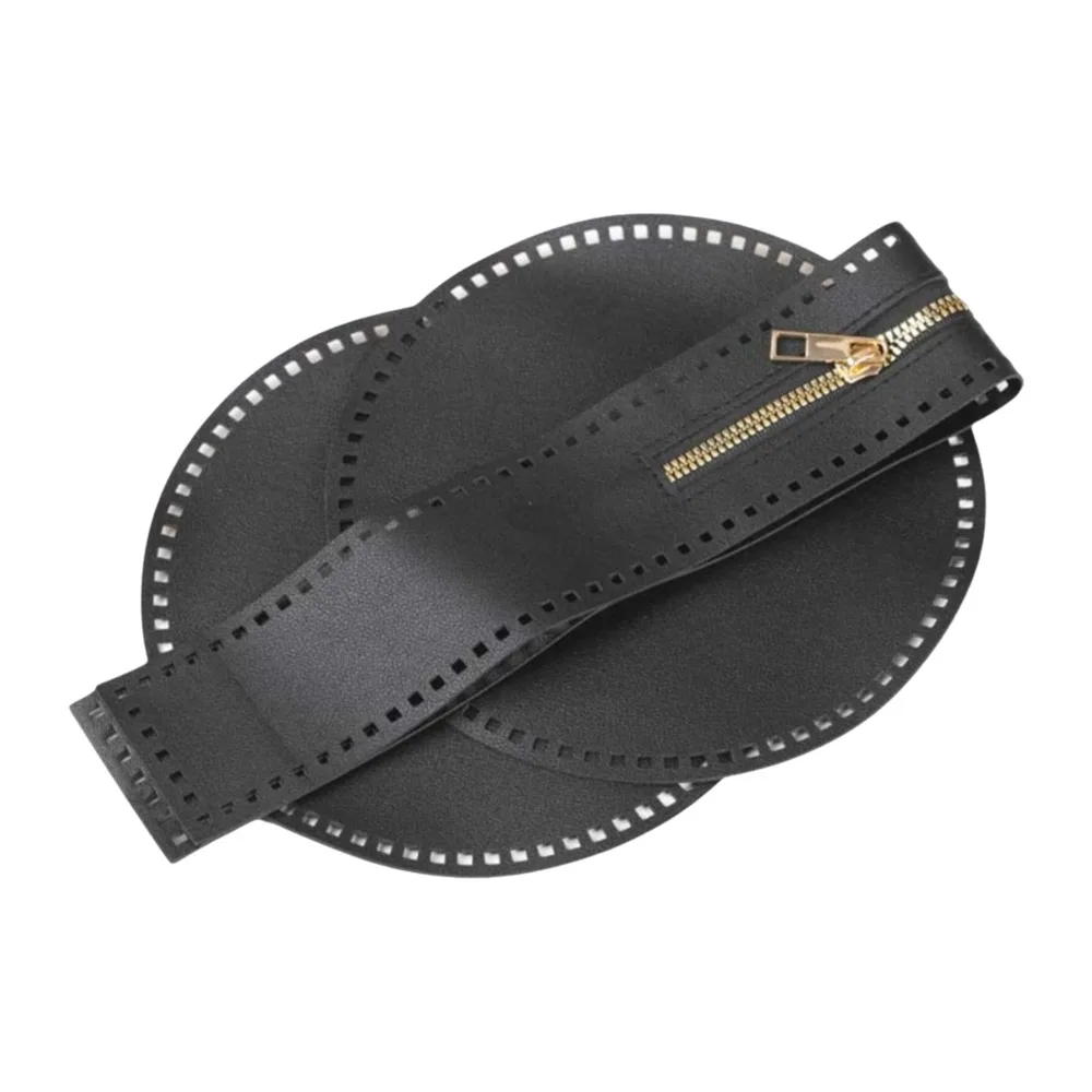 3Pcs PU Leather Bag Making Accessories Handmade Design Bucket Shape DIY Knitting Bag Knitting Style Handmade Bag Supplies