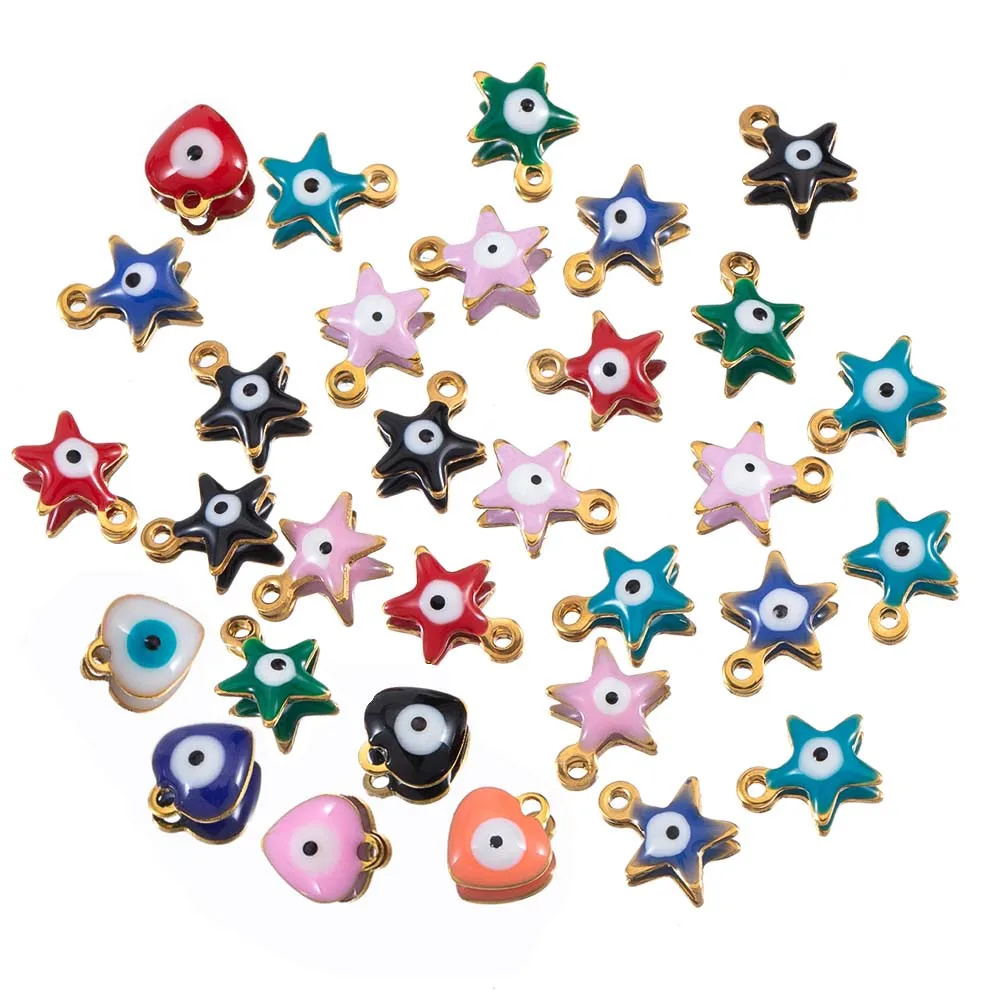 20 Stück Edelstahl Kleine Seestern Charms Fisch Anhänger Emaille DIY Schmuckherstellung Zubehör Erkenntnisse Ozean Halskette Ohrringe – Detail 18