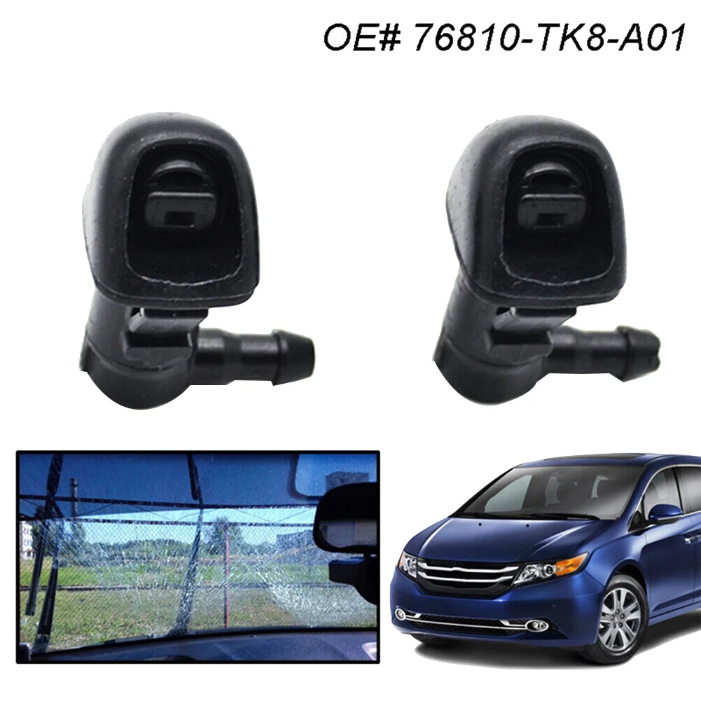 Efficientt-1 Juego de boquillas de pulverización para parabrisas delantero 76810-TK8-A01, chorro de lavado y manguera de líquido con conectores para Honda Odyssey 2011-20