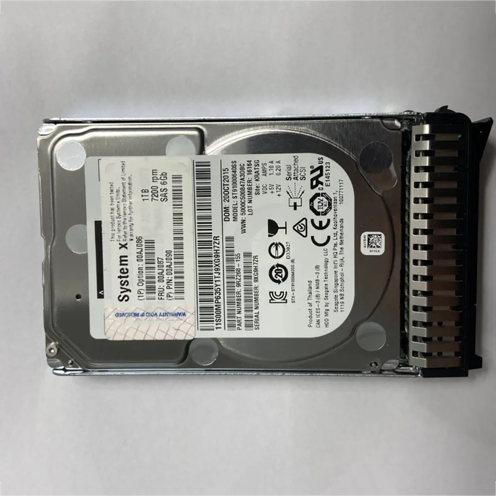 1TB per IBM Server Hard Disk 00 aj087 1TB 7.2K SAS 6G 2.5 "00 aj086 00 aj090 M5