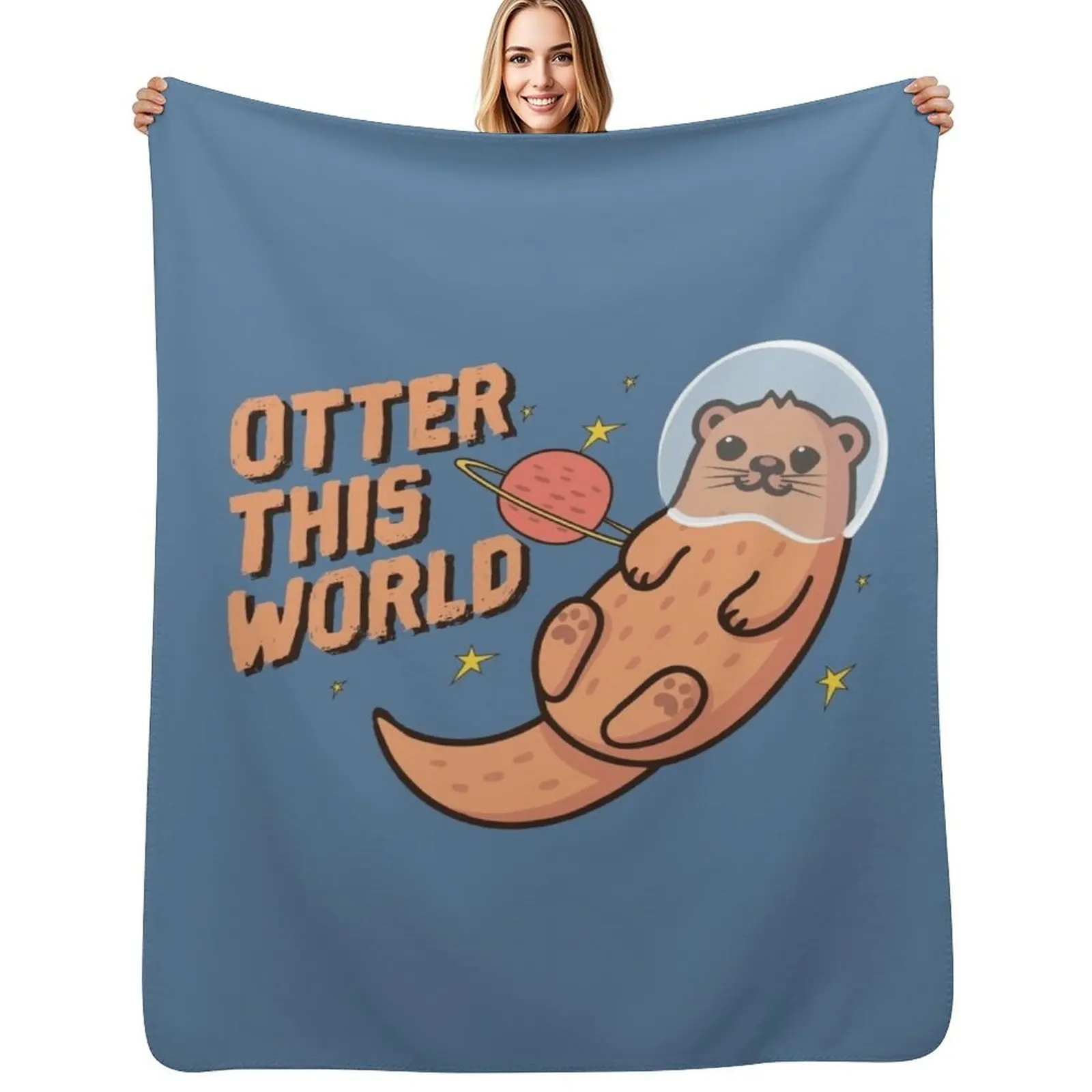 

Otter this world Throw Blanket Bed linens anime Sleeping Bag Beach Blanket