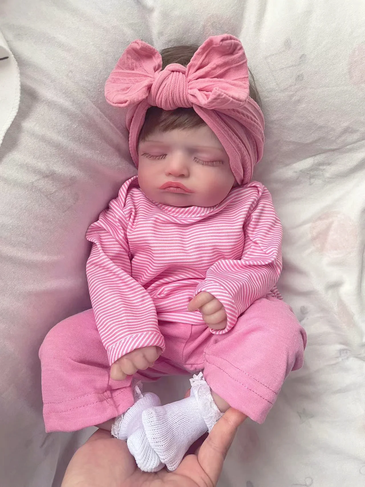 

45 см Rosalie Reborn для новорожденных, размер для сна, ручная роспись, 3D тон кожи с видимыми венами, коллекционная художественная кукла